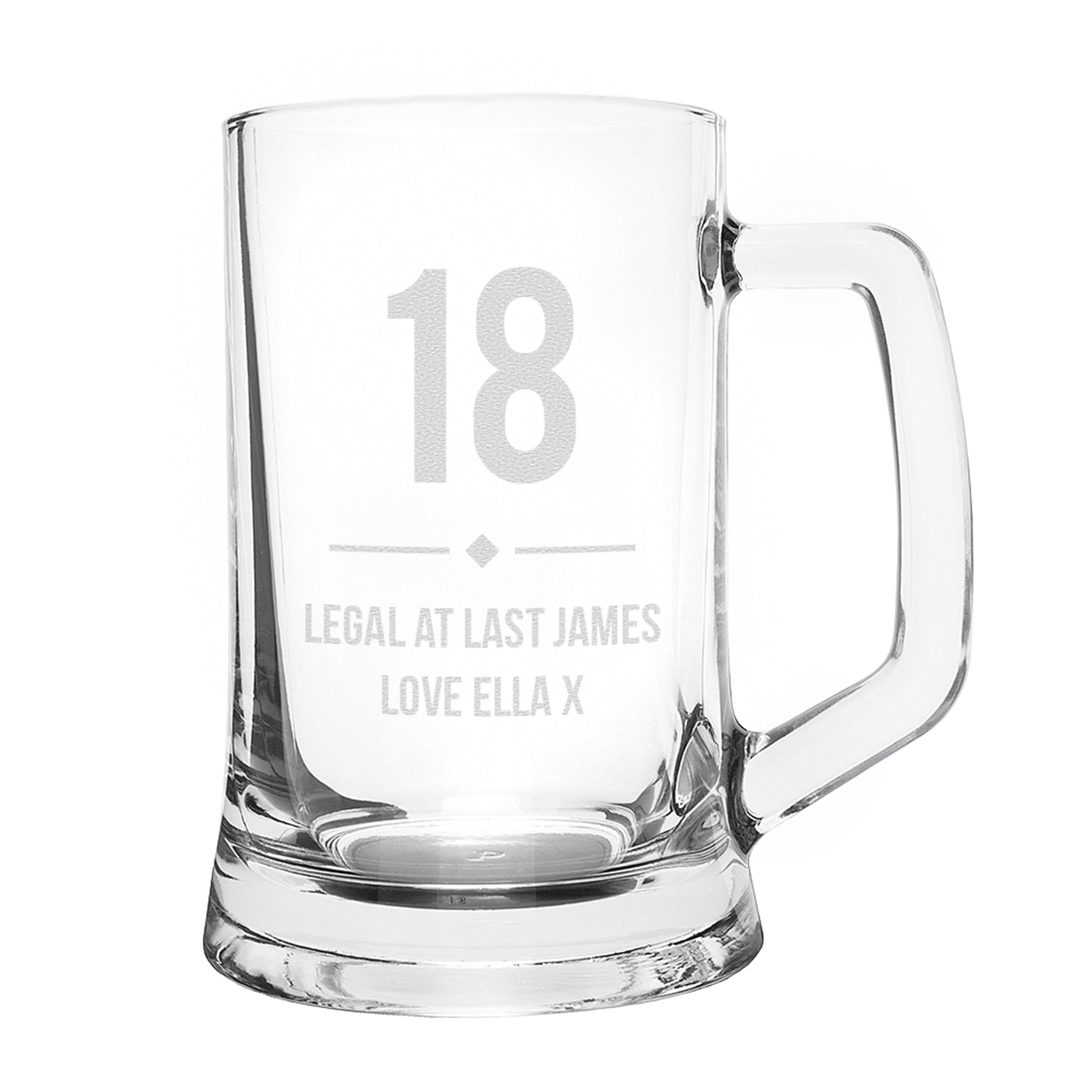 Personalised Big Age Glass Pint Stern Tankard - Tankard - Inspired Creative Gifts
