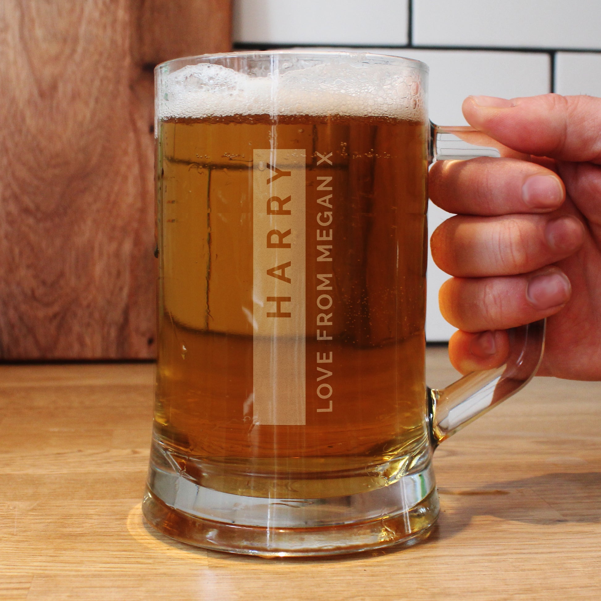 Personalised Free Text Stripe Pint Stern Tankard - Tankard - Inspired Creative Gifts