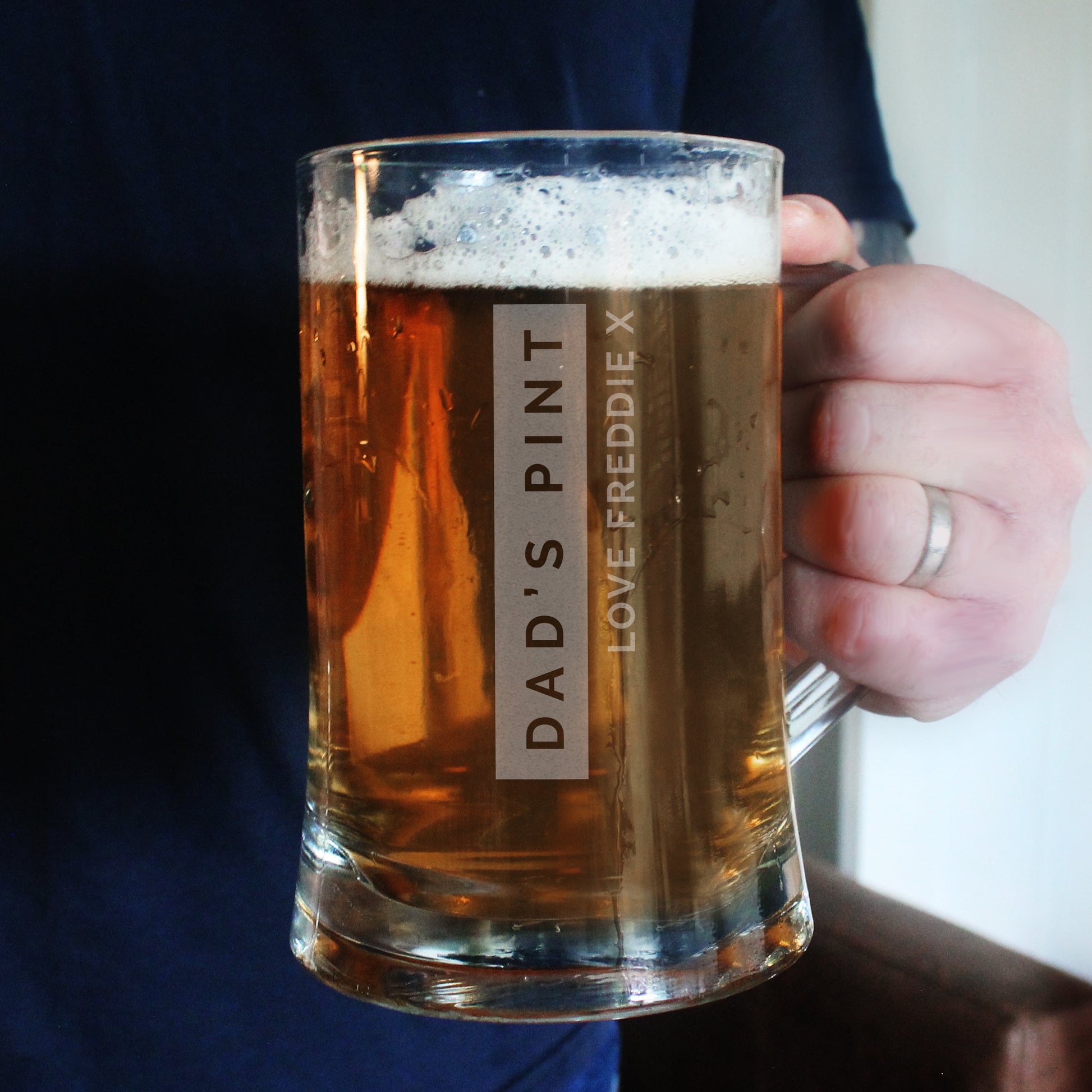 Personalised Free Text Stripe Pint Stern Tankard - Tankard - Inspired Creative Gifts