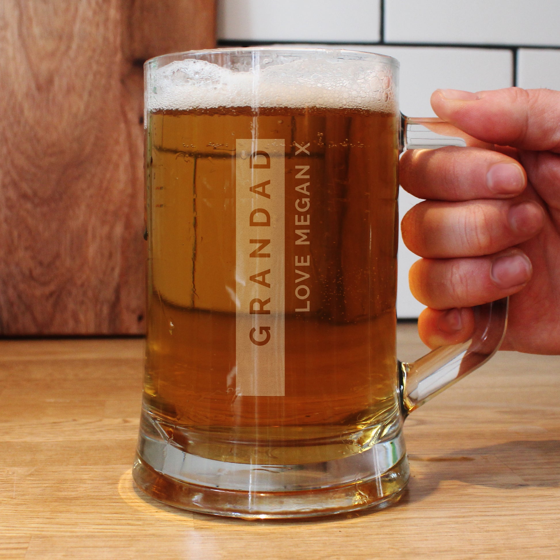 Personalised Free Text Stripe Pint Stern Tankard - Tankard - Inspired Creative Gifts