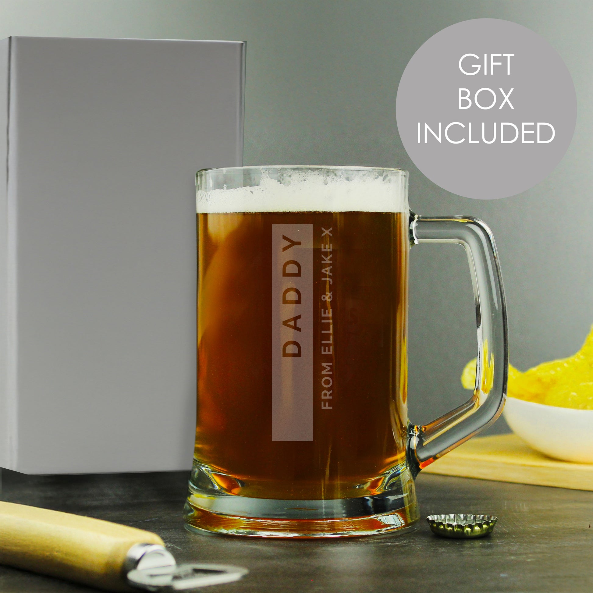 Personalised Free Text Stripe Pint Stern Tankard - Tankard - Inspired Creative Gifts