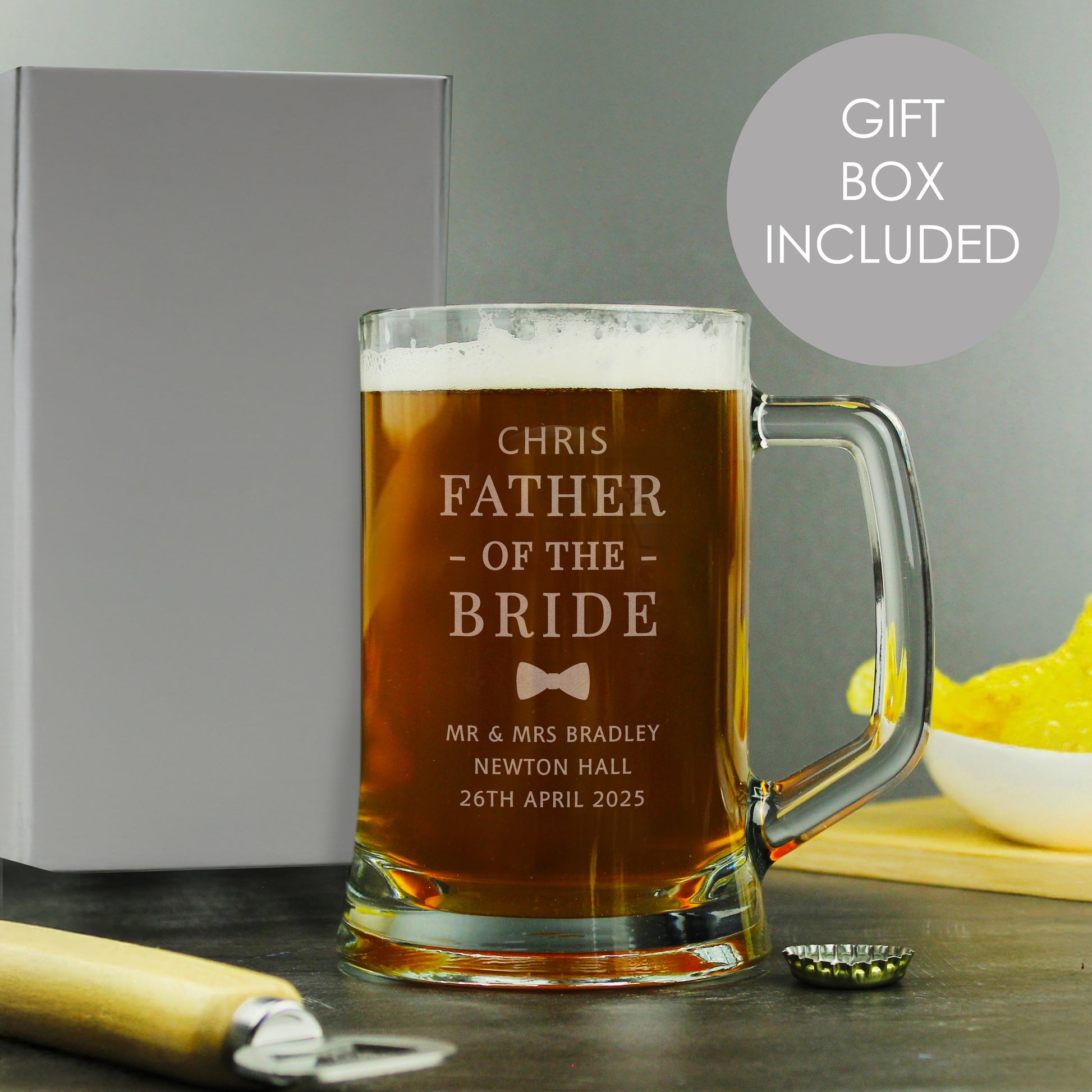 Personalised Father of the Bride Pint Stern Tankard - Inspired Creative Gifts