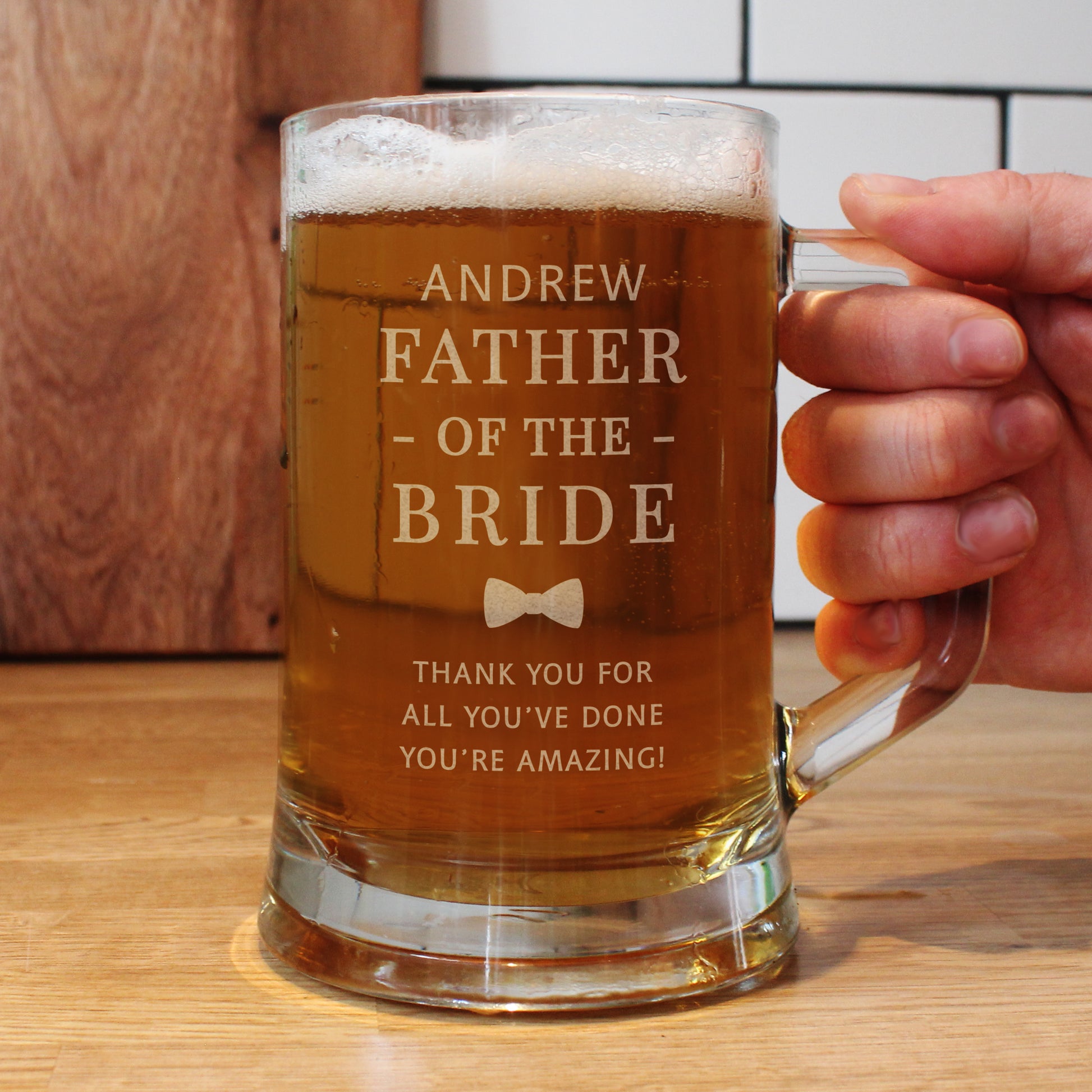 Personalised Father of the Bride Pint Stern Tankard - Inspired Creative Gifts