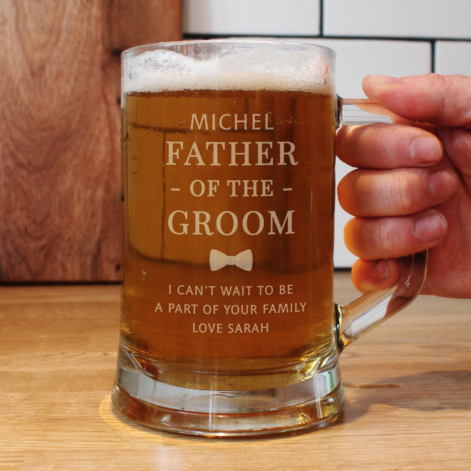 Personalised Father of the Groom Pint Stern Tankard - Inspired Creative Gifts