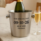 Personalised Big Date Stainless Steel Ice Bucket | Wedding Gift