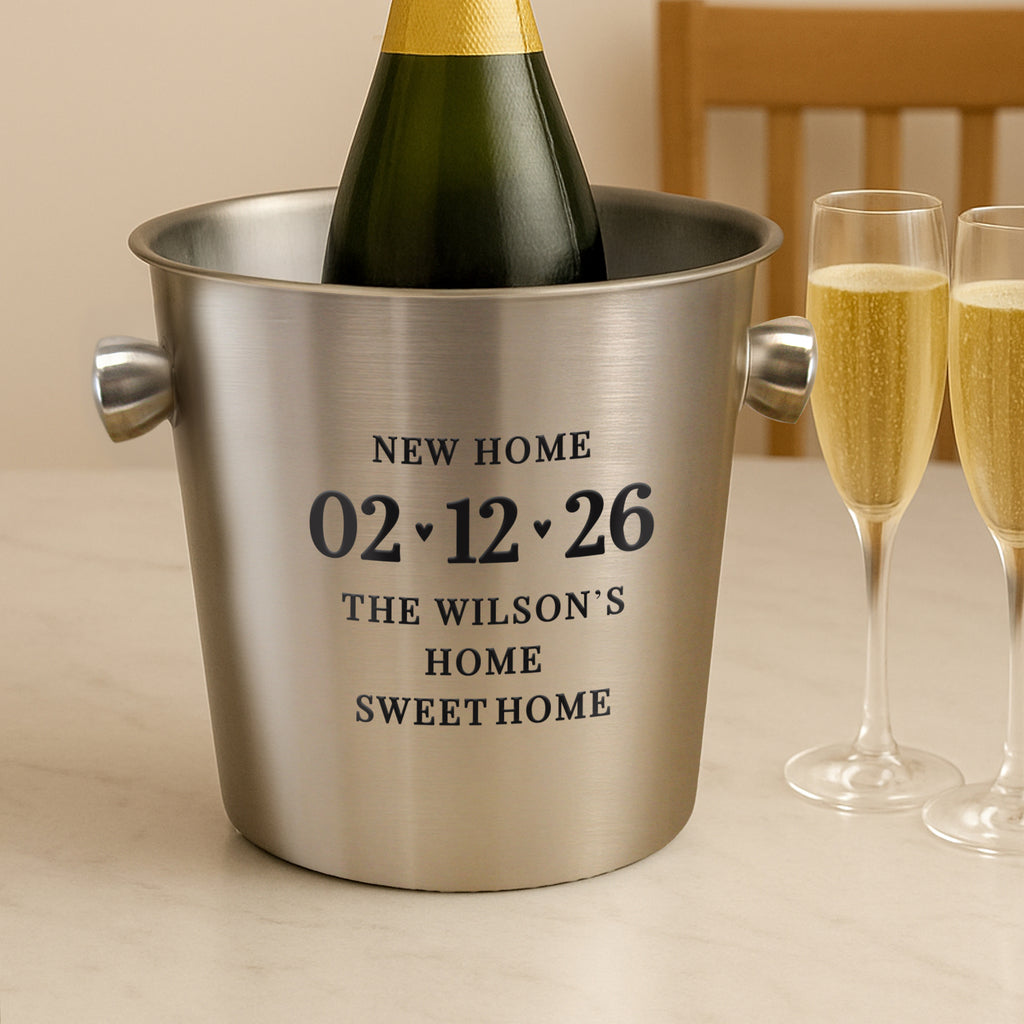 Personalised Big Date Stainless Steel Ice Bucket | Wedding Gift