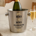 Personalised Couples Stainless Steel Ice Bucket for Wedding