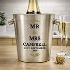 Personalised Couples Stainless Steel Ice Bucket for Wedding