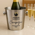 Personalised Flutes Stainless Steel Ice Bucket for Wedding