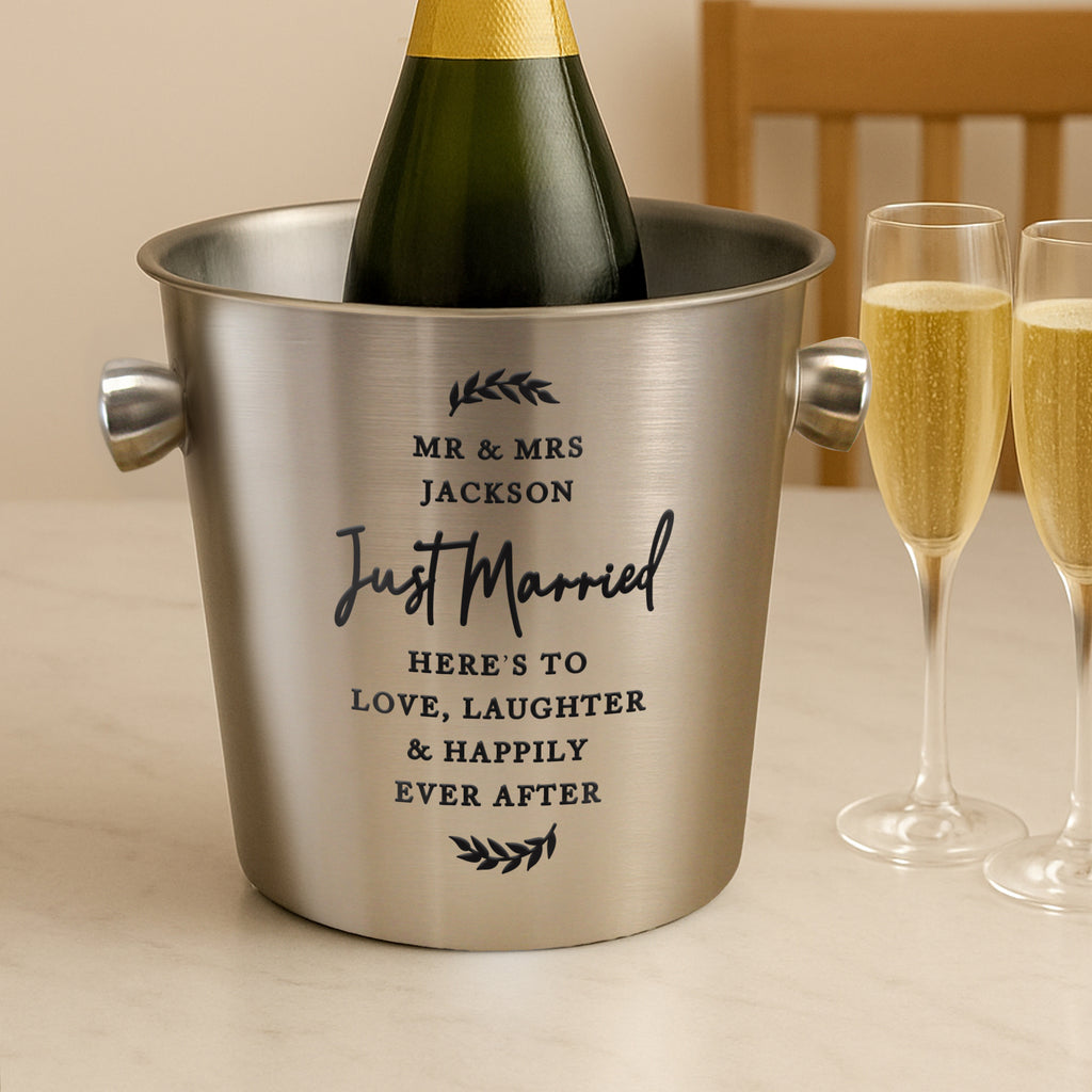 Personalised Free Text Stainless Steel Ice Bucket | Wedding Gift