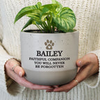 Personalised Pet Memorial Flecked Plant Pot | Memorial Gift