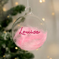 Personalised Pink Feather Bauble |  | Inspired Creative Gifts