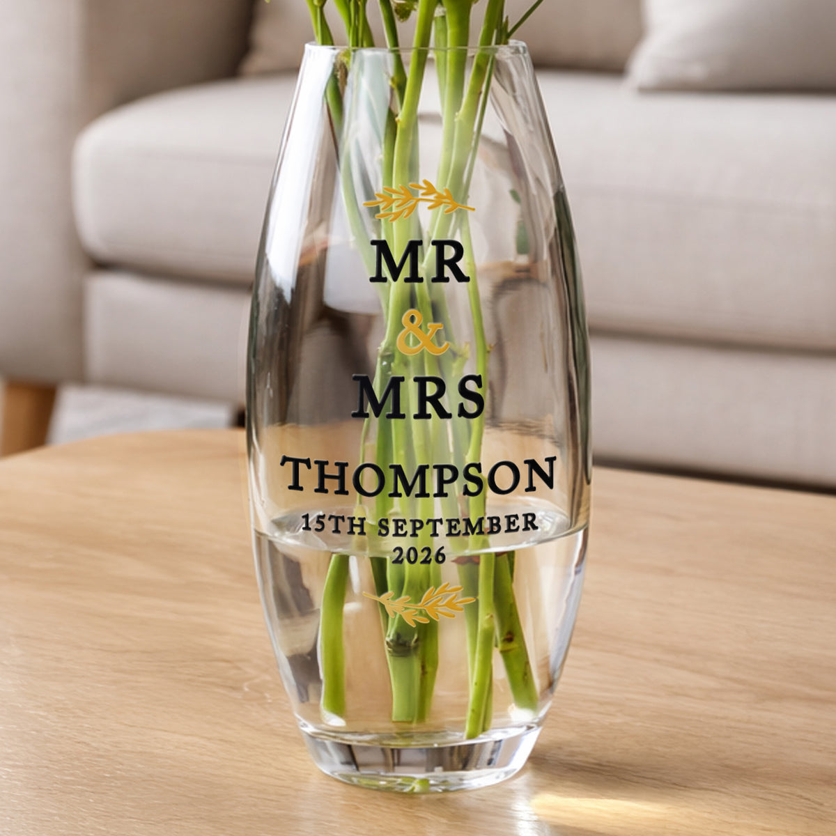 Personalised Couples Bullet Vase for Wedding