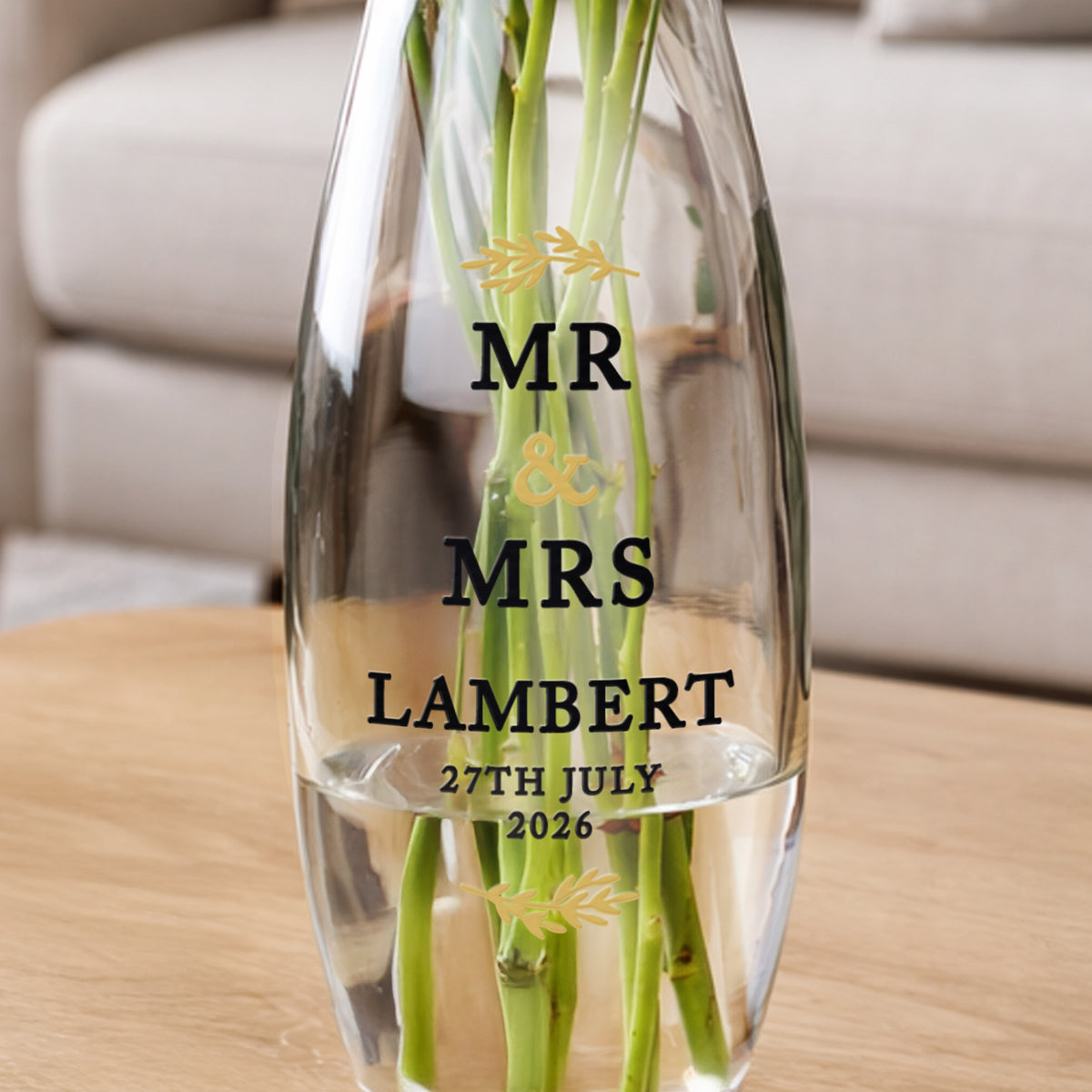 Personalised Couples Bullet Vase for Wedding