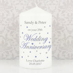 Personalised Anniversary Pillar Candle | Candles & Reed Diffusers | Anniversary Gift