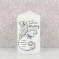 Personalised Flower Pattern Pillar Candle | Mother's Day Gift