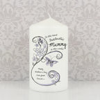 Personalised Flower Pattern Pillar Candle | Mother's Day Gift