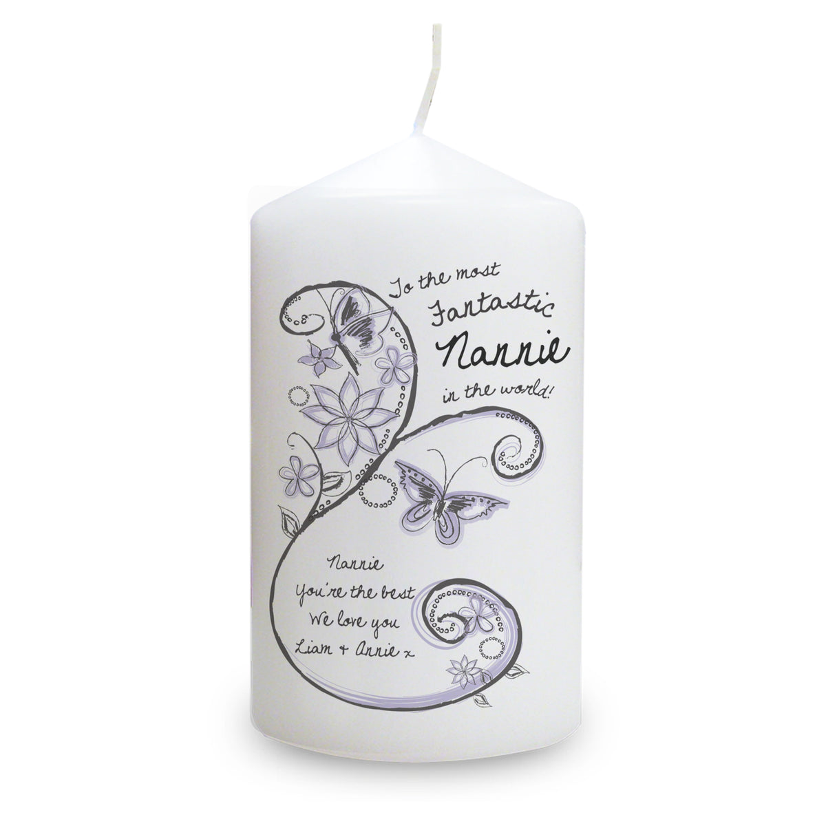 Personalised Flower Pattern Pillar Candle | Mother's Day Gift
