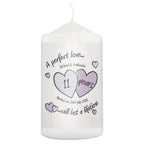 Personalised A Perfect Love Anniversary Pillar Candle | Anniversary Gift