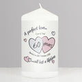 Personalised A Perfect Love Diamond Anniversary Pillar Candle | Anniversary Gift