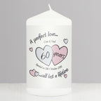 Personalised A Perfect Love Diamond Anniversary Pillar Candle | Anniversary Gift