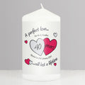 Personalised A Perfect Love Ruby Anniversary Pillar Candle for Anniversary