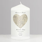 Personalised 1896 - 1904 Revised New Heart Map Pillar Candle | Wedding Gift