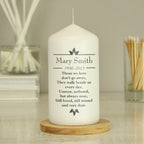 Personalised Sentiments 'Those We Love' Pillar Candle for Memorial