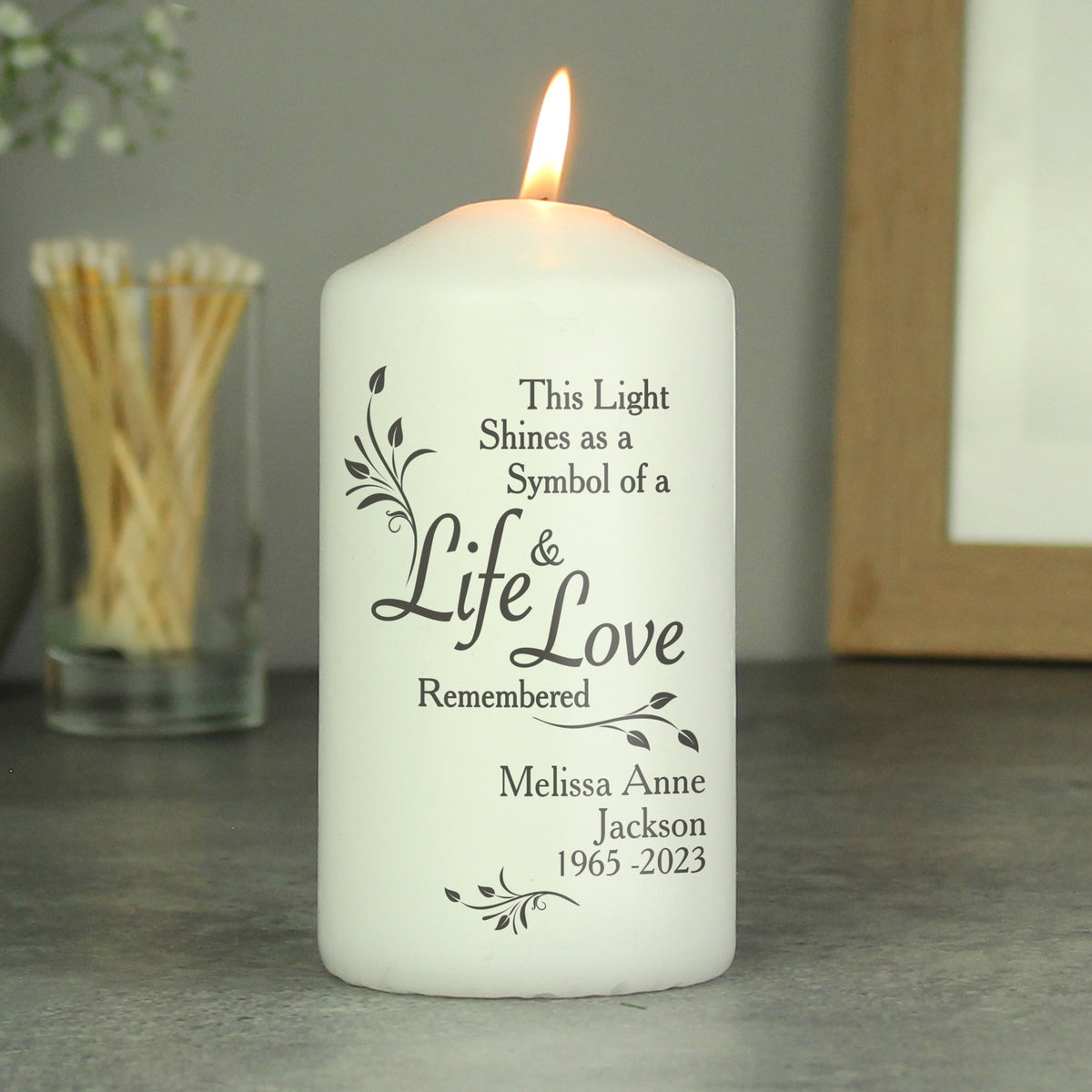 Personalised Life & Love Pillar Candle | Candles & Reed Diffusers | Inspired Creative Gifts
