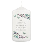 Personalised Forget me not Pillar Candle | Christmas Gift
