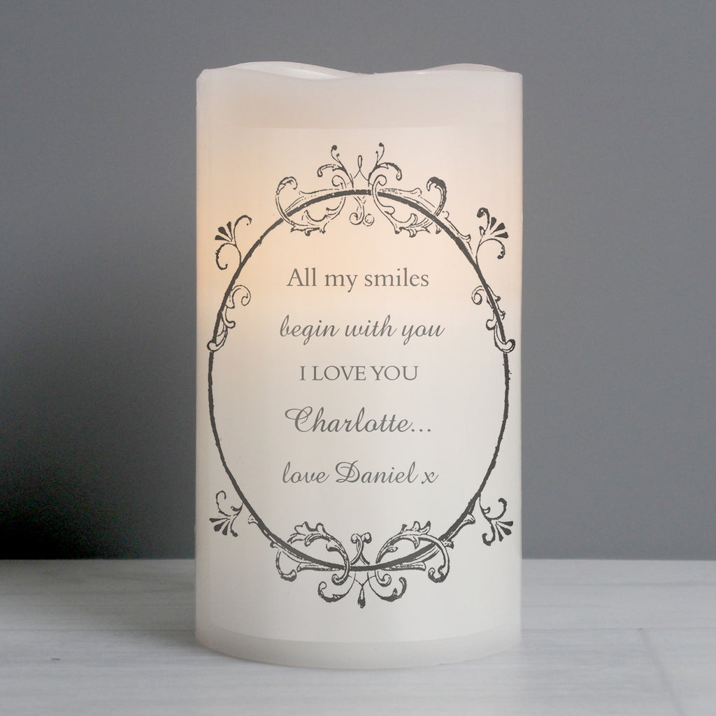 Personalised Ornate Frame LED Candle | Mother's Day Gift