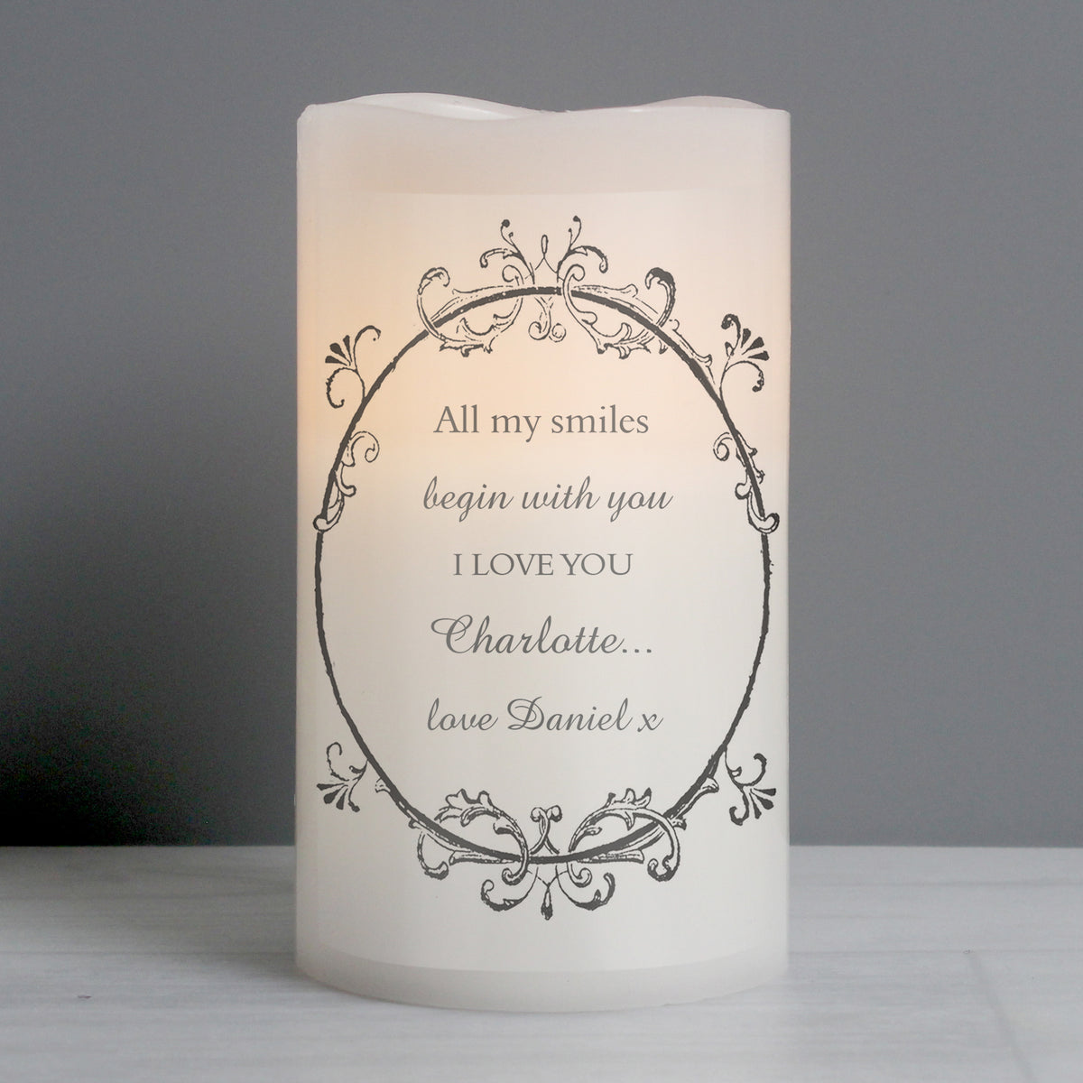 Personalised Ornate Frame LED Candle | Mother's Day Gift