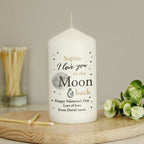 Personalised To the Moon and Back... Pillar Candle | Christmas Gift