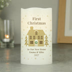 Personalised Festive Village LED Candle for Christmas