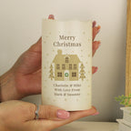 Personalised Festive Village LED Candle for Christmas