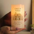 Personalised Festive Village LED Candle for Christmas