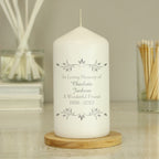 Personalised Sentiments Pillar Candle | Candles & Reed Diffusers | Memorial Gift
