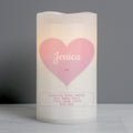 Personalised Stitch & Dot Baby Girl Night Light LED Candle | Gift for Her