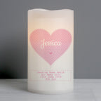 Personalised Stitch & Dot Baby Girl Night Light LED Candle | Gift for Her