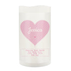 Personalised Stitch & Dot Baby Girl Night Light LED Candle | Gift for Her