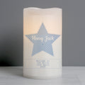 Personalised Stitch & Dot Baby Boy Nightlight LED Candle for New Baby