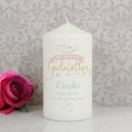 Personalised I Am Glad... Godmother Pillar Candle | Candles & Reed Diffusers