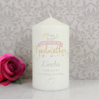 Personalised I Am Glad... Godmother Pillar Candle | Candles & Reed Diffusers