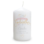 Personalised I Am Glad... Godmother Pillar Candle | Candles & Reed Diffusers