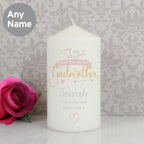 Personalised I Am Glad... Godmother Pillar Candle | Candles & Reed Diffusers