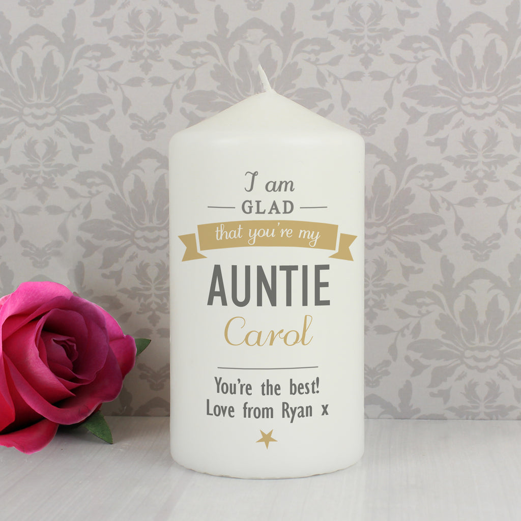 Personalised I Am Glad... Pillar Candle | Candles & Reed Diffusers | Christmas Gift
