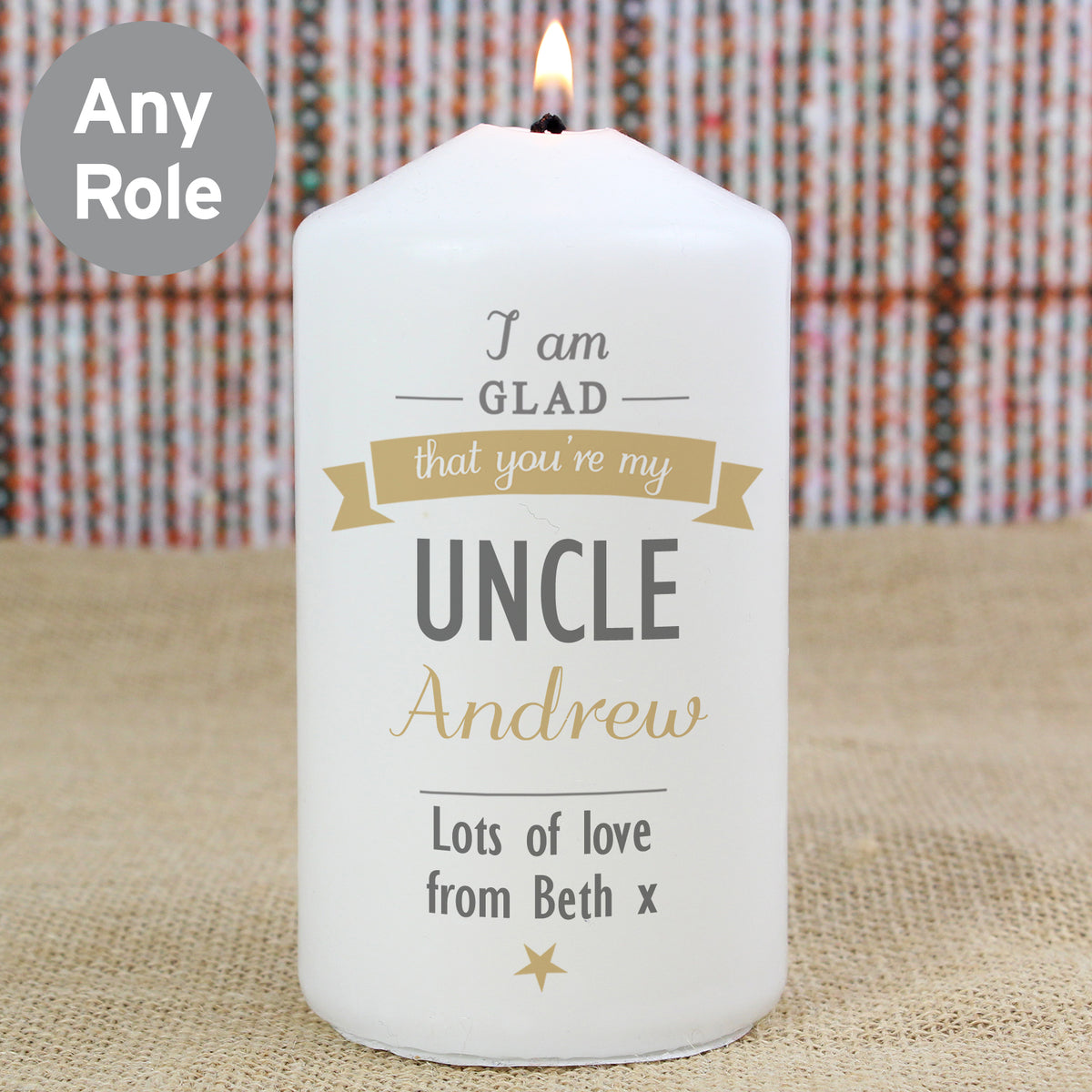 Personalised I Am Glad... Pillar Candle | Candles & Reed Diffusers | Christmas Gift