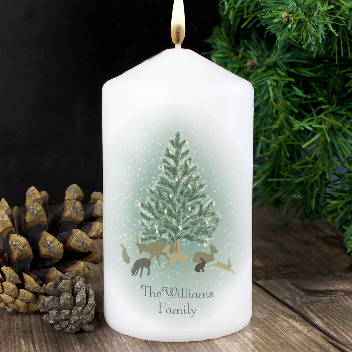 Personalised A Winter's Night Pillar Candle | Candles & Reed Diffusers