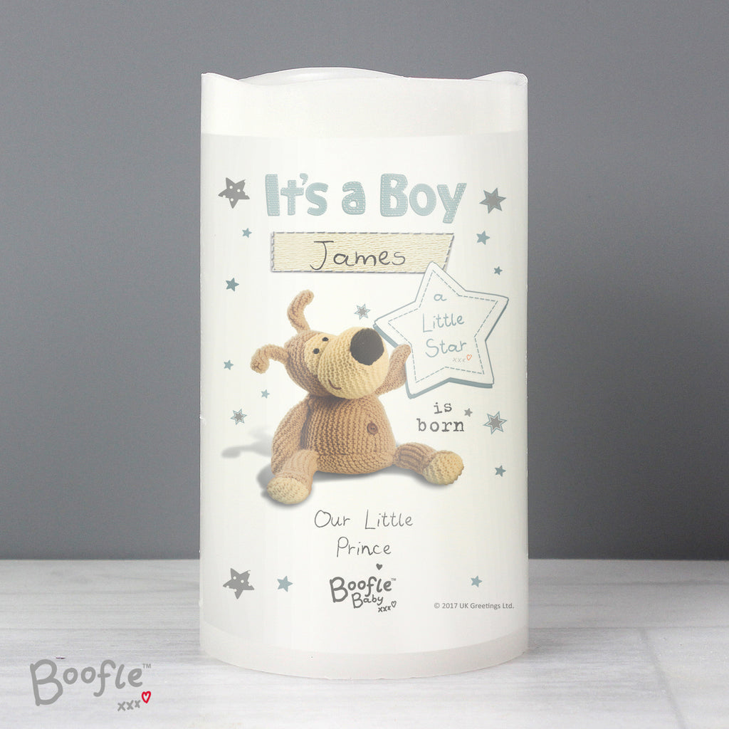Personalised Boofle It's a Boy Nightlight LED Candle | Christmas Gift
