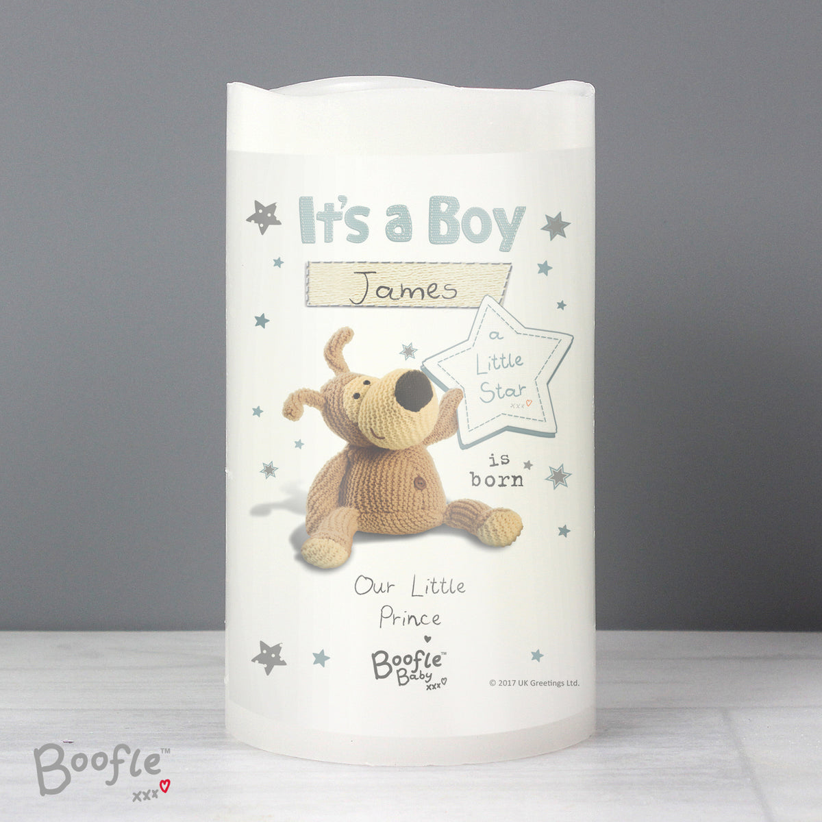 Personalised Boofle It's a Boy Nightlight LED Candle | Christmas Gift